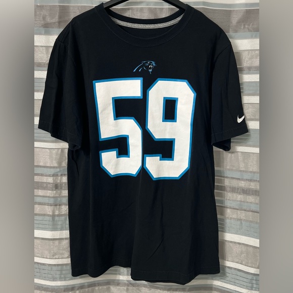 Nike Carolina Panthers Luke Kuechly Black T-Shirt - Picture 1 of 8